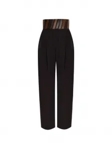 Брюки с завышенной талией Alaia, коричневый