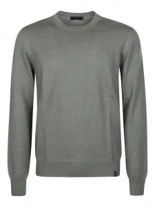 Шерстяной свитер с круглым вырезом Fay, серый