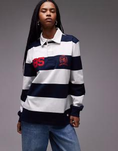 Футболка в регби с эмблемой в сине-белую полоску Tommy Jeans