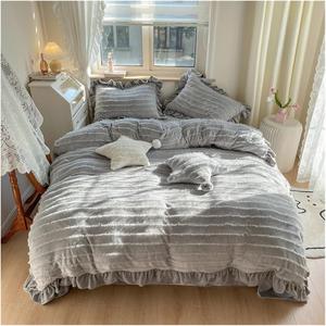 Generic Комплект постельного белья принцесса плюшевый вельветовый флис