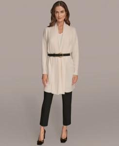 Женский кардиган с поясом и открытой передней частью Donna Karan New York, Cream