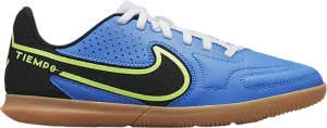 Бутсы Nike Tiempo Legend 9 Club IC GS 'Light Photo Blue Lime Glow', синий