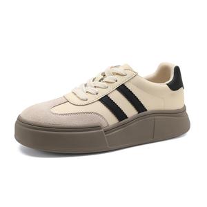 FOXER Скользоустойчивые износостойкие легкие женские лоу-топы для скейтбординга бежево-черные, цвет Beige/Black