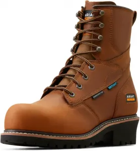 Мужские рабочие ботинки ARIAT Logger Shock Shield с водонепроницаемым композитным носком, коричневый