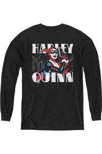 Футболка с длинным рукавом Batman Harley Bold для детей Gildan, черный