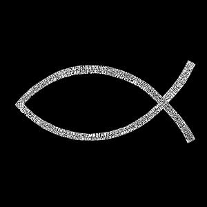 Иисус Рыба — мужская футболка с рисунком Word Art LA Pop Art, черный