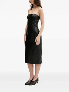 Кожаное платье миди BETTI без бретелей Iro, черный