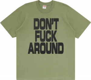 Футболка Supreme Don't f*ck Around Tee 'Light Olive', зеленый