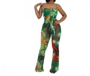 Тропический комбинезон с эффектом сияния в зеленом/оранжевом/красном цвете 5Besties