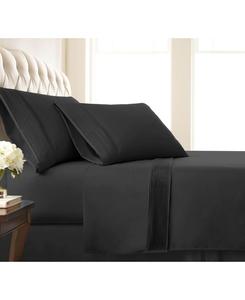 Элегантный плиссированный комплект постельного белья 21 дюйм, очень глубокий, с карманами, размер Twin Southshore Fine Linens, черный