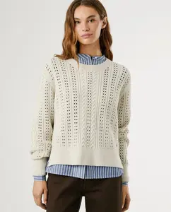 Женский джемпер с вырезами и регланными рукавами Pepe Jeans, кремовый