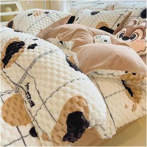 YUSIWOAL Комплект постельного белья зимний теплый плюшевый вельветовый