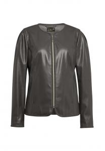 Короткий размер: выразительная куртка из искусственной кожи очень мягкая на ощупь. Goldner, коричневый