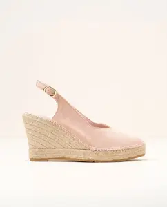 Женские эспадрильи на танкетке из замши с тонким мыском Macarena, розовый