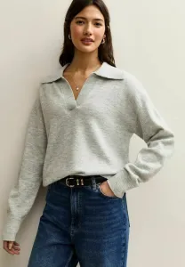 Легкий джемпер с открытым воротником New Look, Pale Grey