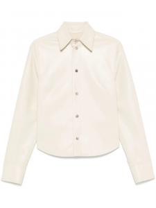 Куртка-рубашка из искусственной кожи Nanushka, нейтральный