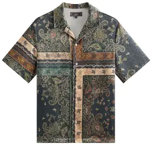 Рубашка Kith Panelled Bandana Thompson Camp Collar Shirt, зеленый