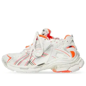 Кроссовки runner sneakers 'white fluo orange mesh and nylon' Balenciaga, белый