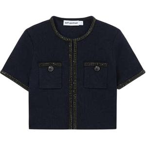 Кардиган с кристаллами для автопортрета Self-portrait, синий