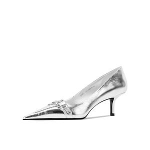 Shesrim Серебряные женские туфли на высоком каблуке, цвет Silver
