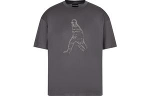 Футболка с принтом мужская серая EMPORIO ARMANI, серый