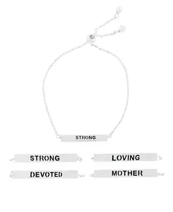 Вдохновляющая мать, преданная, любящая и сильная, 4-сторонний регулируемый браслет из серебра Macy'S, silver