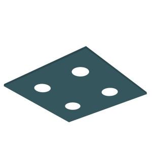 Потолочный светильник Lumicom River Square 4X, 40x4x40 см, синий