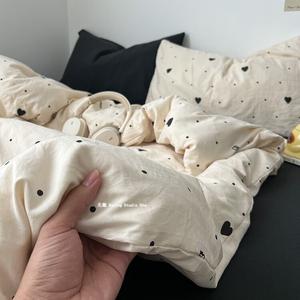 Muji Комплект хлопкового постельного белья из 4 предметов (простыня 180 см, пододеяльник 180х220 см), категория А для мам и малышей