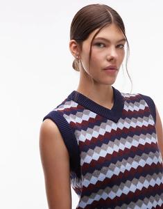 Вязаный жилет Levi's Charlie в цвете «мульти-темно-синий»