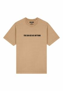 Футболка с принтом YOU CAN ASK ME ANYTHING UNISEX HEAVYWEIGHT Mira Paris, коричневый