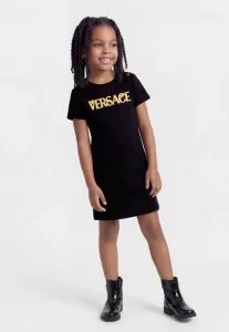 Платье punto milano, трикотажное платье Versace, Nero/Gold-Coloured