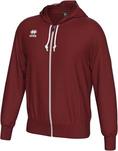 Худи ERREA на молнии, унисекс JACOB, капюшон на сетчатой подкладке, карман-кенгуру, ребристые рукава, ребристый низ, бордовый