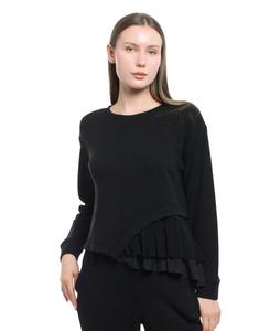 Женская толстовка с круглым вырезом из микс-материалов WILT Clothing, Black