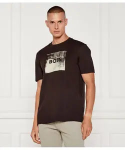 Футболка te_wheel Regular fit Boss Orange, коричневый