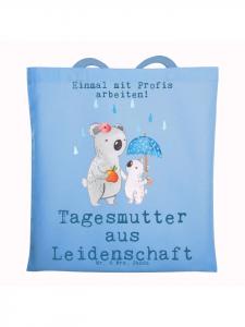 Mr. & Mrs. Panda Сумка-шоппер для нянь, увлеченных своей работой, с надписью небесно-голубого цвета