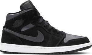 Кроссовки Air Jordan 1 Mid SE Nylon Black Grey, серый