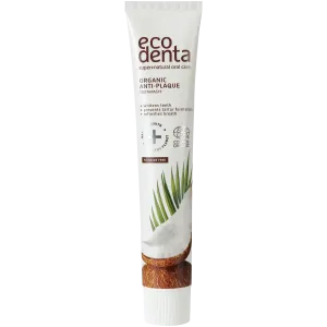 Ecodenta Cosmos Organic зубная паста против зубного камня с кокосовым маслом и солью цинка, 75 мл