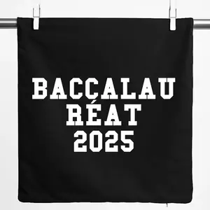 Наволочка Huuraa, подарок на выпускной Baccalauréat 2025, Франция, 40x40 см, черный хлопок, подарок на выпускной Baccalauréat 2025 Hellweg Druckerei