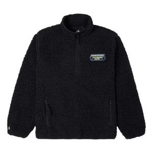 Куртка men's logo half zipper lamb's wool stand collar jacket black Converse, черный