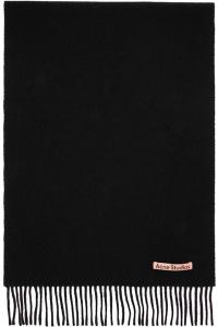 Узкий шерстяной шарф с бахромой Acne Studios, черный