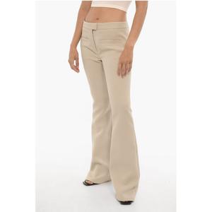 Расклешенные брюки из однотонного твила Courreges, Beige