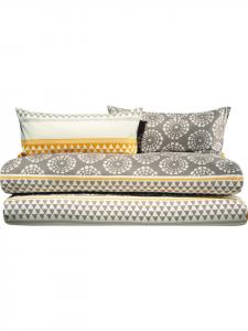 Erwin Müller Комплект двустороннего постельного белья из тонкой фланели, 4 предмета, цвет карри-серый