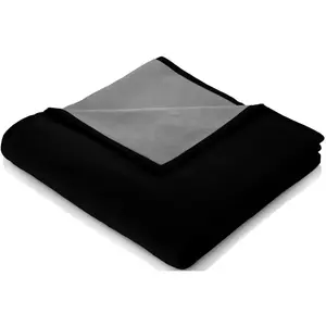 Плед Doubleface с бархатной отделкой, 150x200 см Biederlack Exklusiv, черно-серый