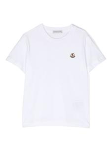 Moncler Enfant футболка с нашивкой-логотипом, белый