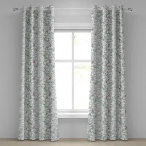 Шторы на люверсах ABAKUHAUS с цветочным рисунком, бесшовный весенний рисунок с графическим принтом в винтажном стиле, декоративные двухпанельные шторы, 280 см x 175 см, цвет: белый и зеленый Abakuhaus