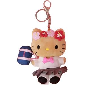 Sanrio Кулон-брелок Repipi Armario Hello Kitty в виде плюшевой куклы в черной кожаной школьной форме JK в стиле ученицы