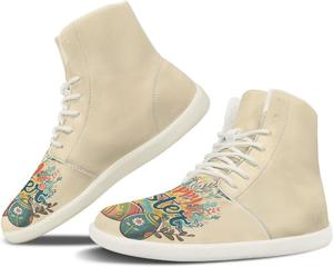 Женские сандалии босиком, высокие модные туфли, широкий размер, кожаные кроссовки на шнуровке с нулевым перепадом, подарки на День Святого Валентина, День Святого Патрика и Пасху, размеры US 6-13,5 Quxjehoe, Happy Easter