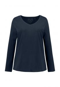 Топ с длинными рукавами V-AUSSCHNITT  Ulla Popken, темно-синий