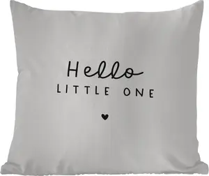 Подушка для улицы - Цитаты - Привет, малыш - Малыш - Пословицы - Дети - 50x50 см - Водонепроницаемая - Подушка для отдыха - Удобная - Подушка с рисунком MuchoWow