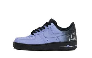 Nike Кроссовки для скейтбординга Air Force 1 с амортизацией и устойчивостью к ударам, низкие, Unisex, черные с фиолетовым
